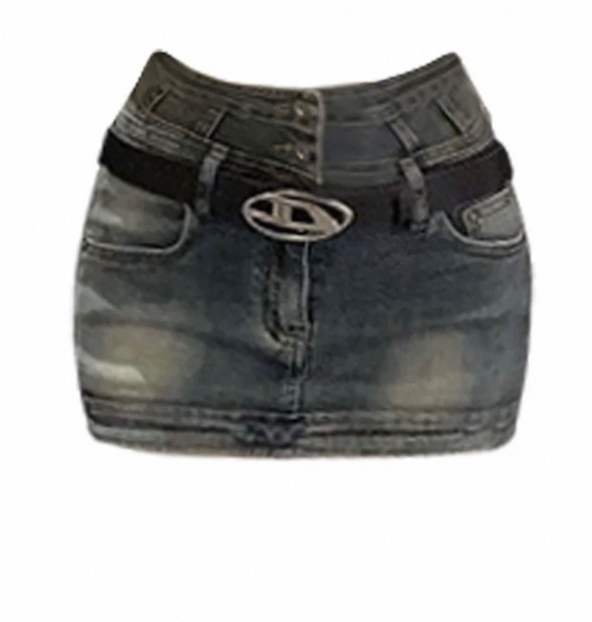 高腰牛仔a字包臀半身裙