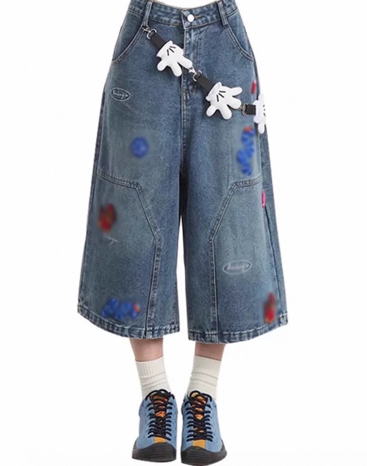 牛仔七分褲直筒百搭