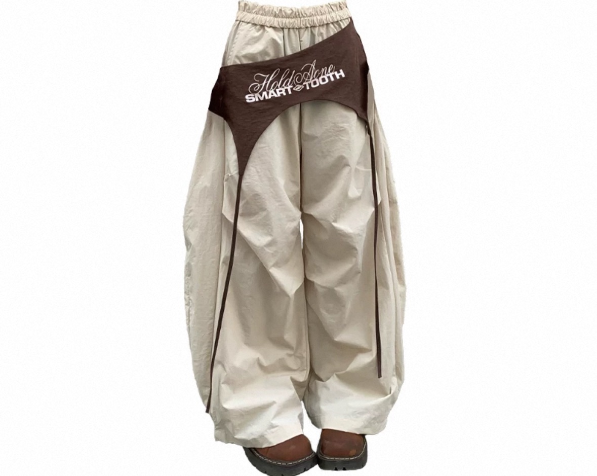 美式假兩件街頭嘻哈彎刀褲（尺碼偏小