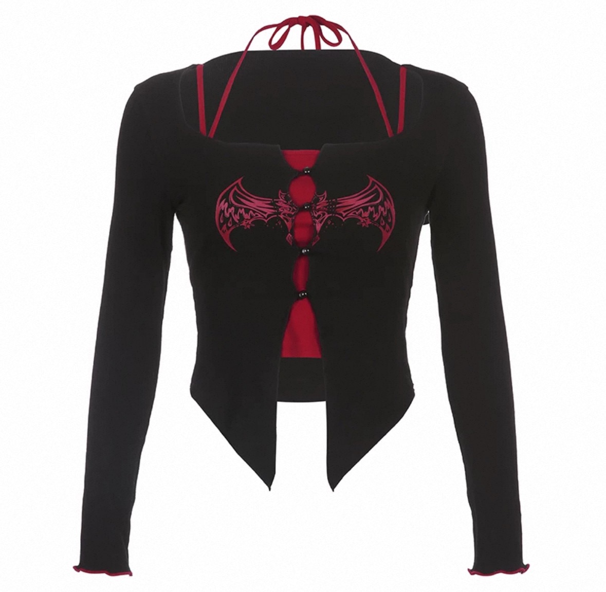 掛脖吊帶兩件套辣妹上衣