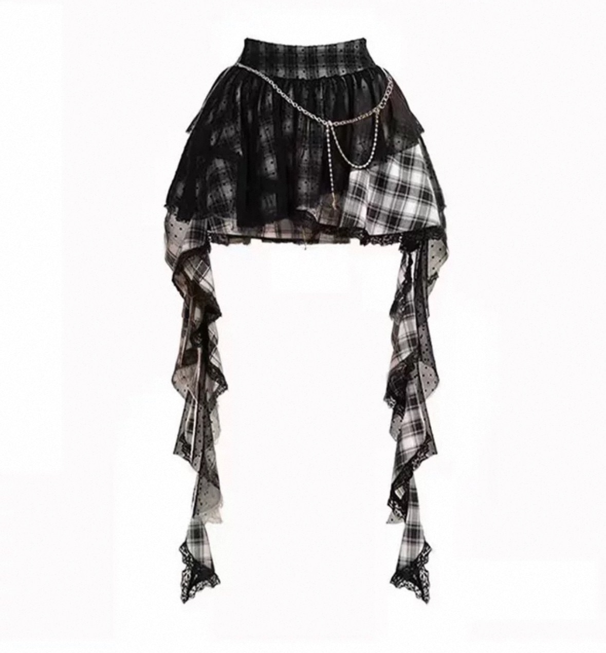 y2k飄帶不規則甜酷朋克短裙