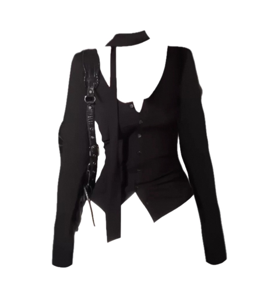 辣妹深V長袖T恤上衣