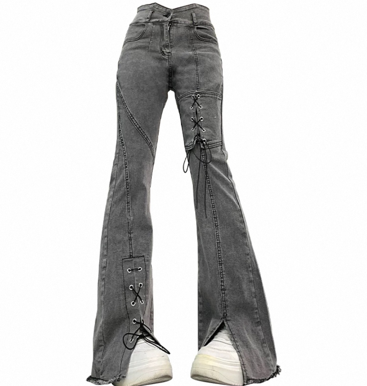 綁帶高街喇叭牛仔褲