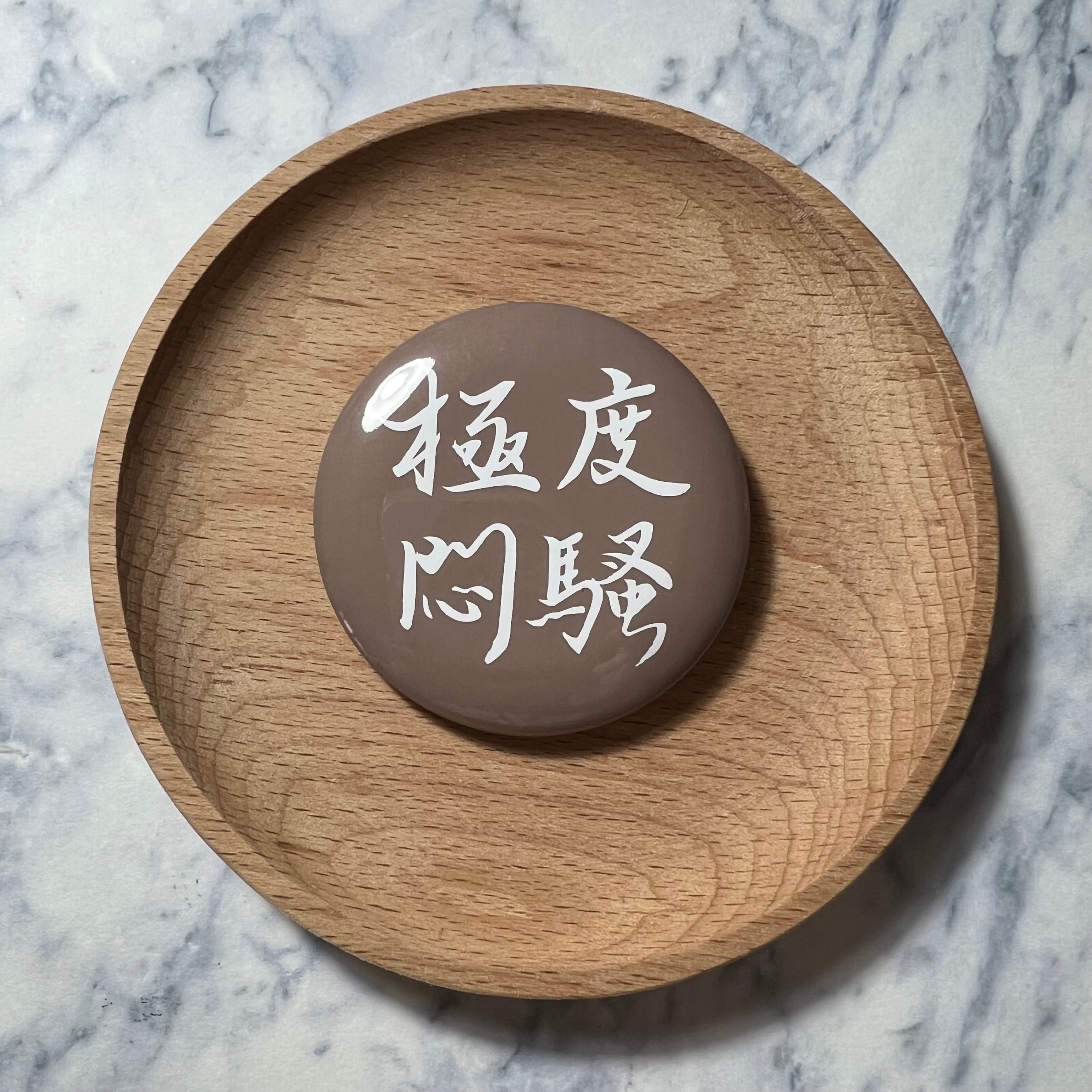 【洪爺文具室】洪爺手寫-極度悶騷大地色經典亮膜馬口鐵胸章