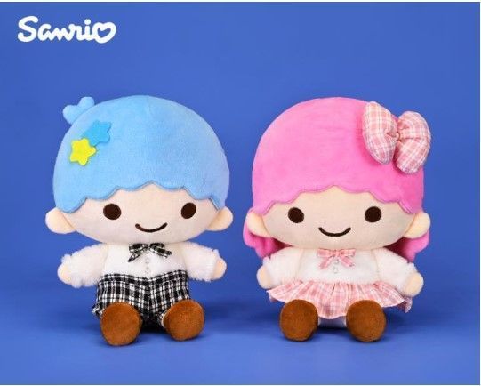 KHTOY 三麗鷗 雙子星玩偶 冬季格子 6吋
