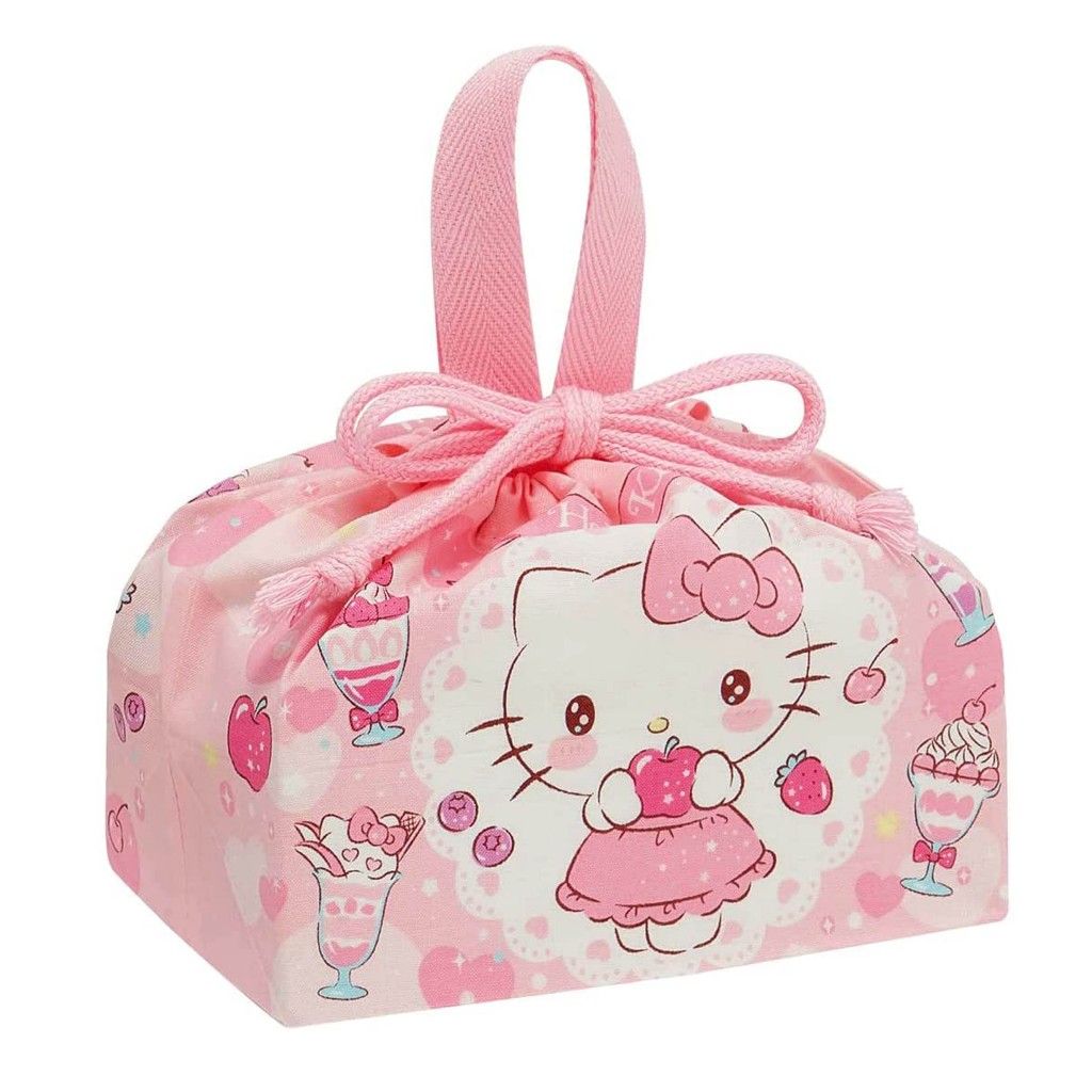 Skater  棉質束口便當袋 HELLO KITTY 日本製 Sanrio 三麗鷗