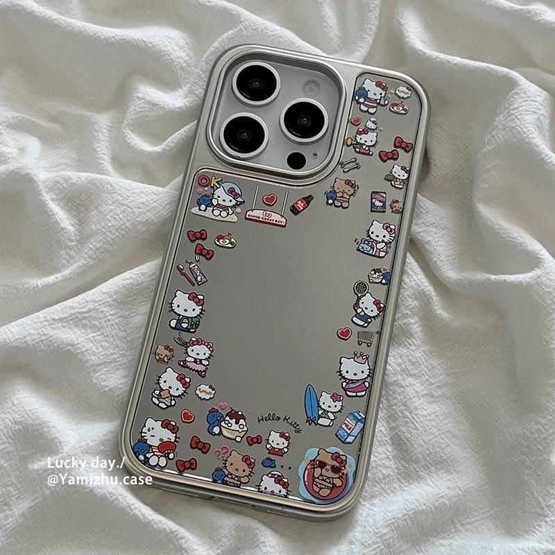 一圈小kitty鏡面手機殼