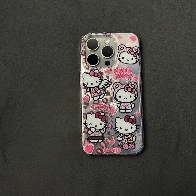 冰川粉豹紋kitty手機殼