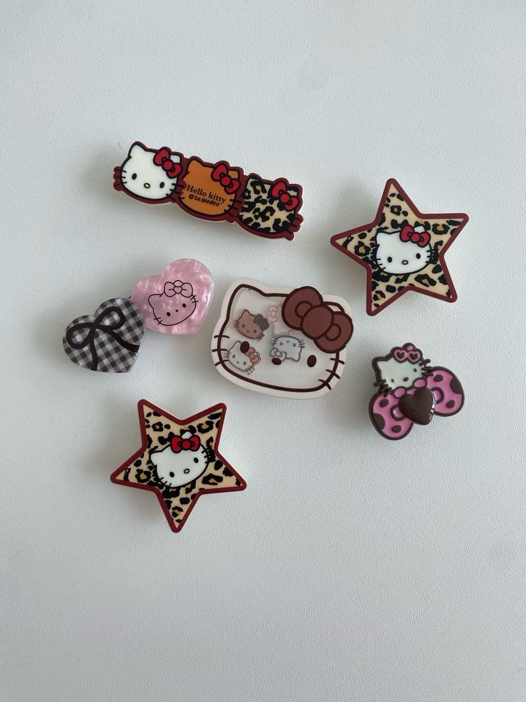 韓國🇰🇷kitty豹紋鞋扣 一組六入