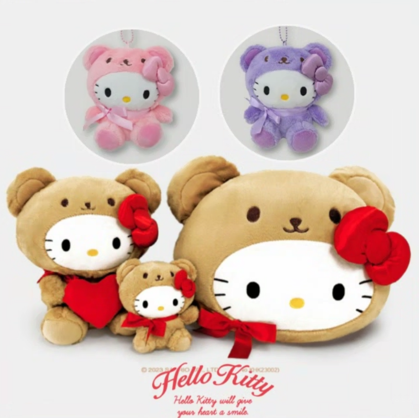 韓國三麗鷗 凱蒂貓Hello Kitty 泰迪熊扮裝系列 玩偶 娃娃 吊飾 抱枕 靠墊