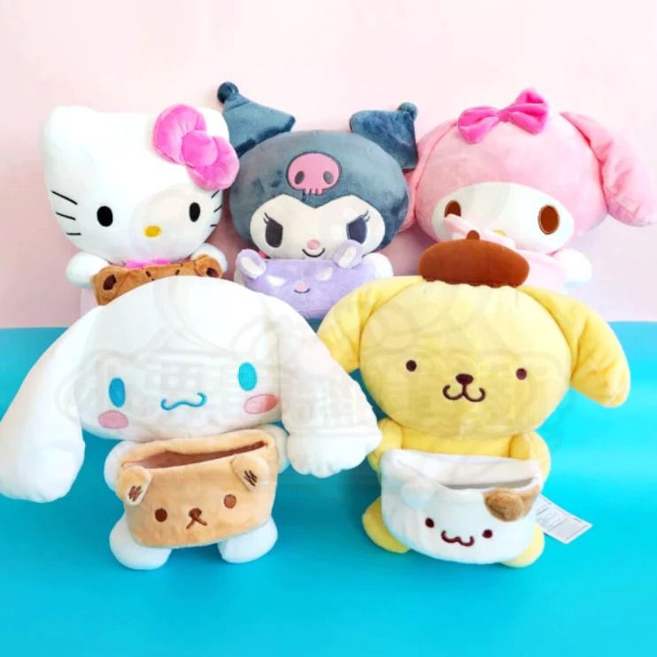 韓國三麗鷗 美樂蒂 酷洛米 大耳狗 凱蒂貓Hello Kitty 布丁狗 好朋友收納糖果盒 玩偶 筆筒 娃娃 25公分高