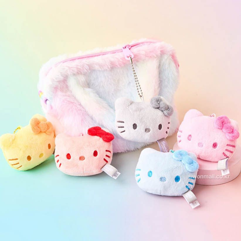 韓國三麗鷗 凱蒂貓Hello Kitty 5色 大頭玩偶吊飾 娃娃 鑰匙圈 5公分高