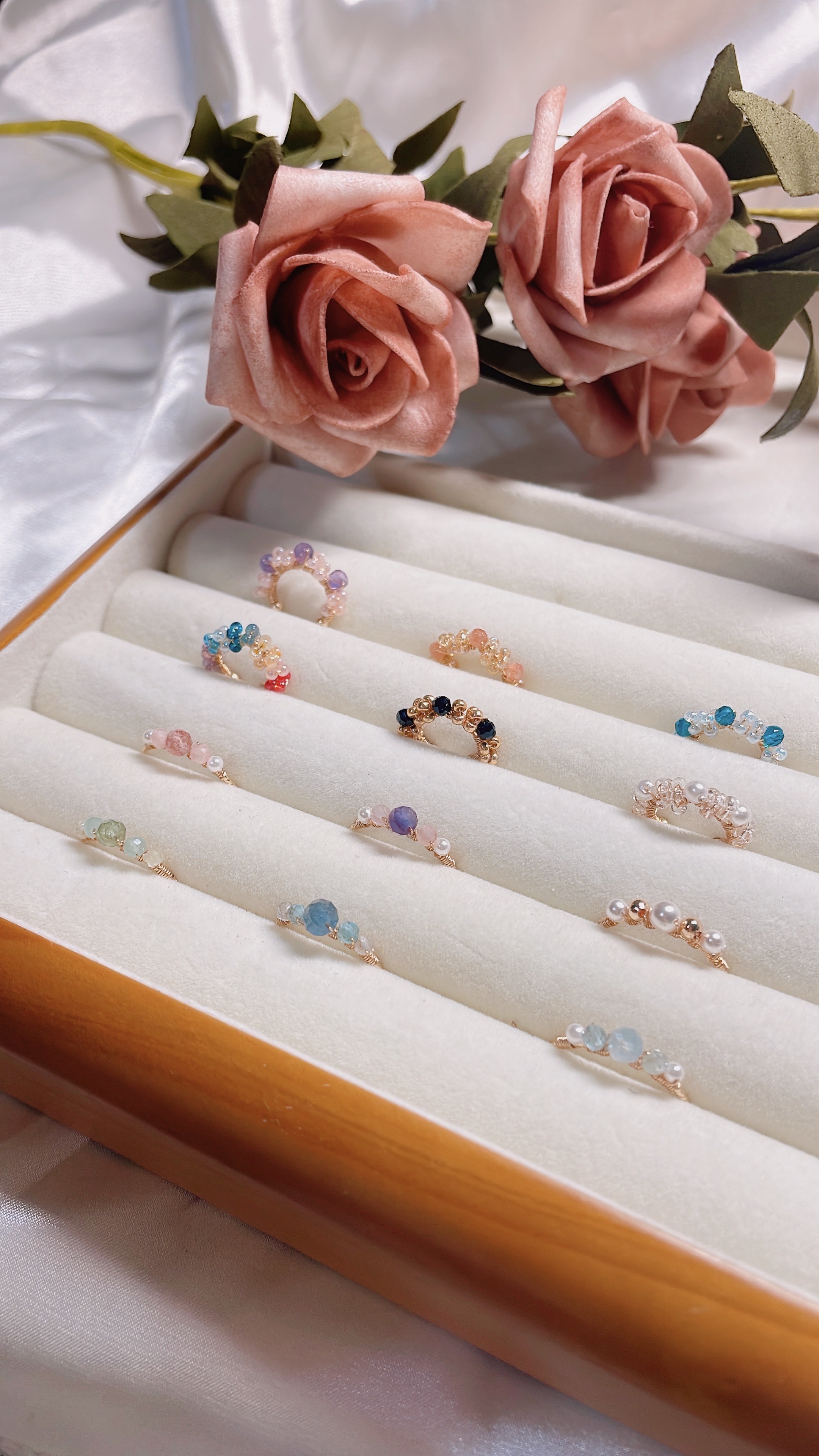 【手工繞線戒指】多色礦石繞線戒指