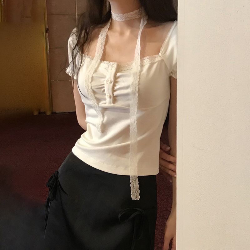 27036純欲蕾絲短袖上衣