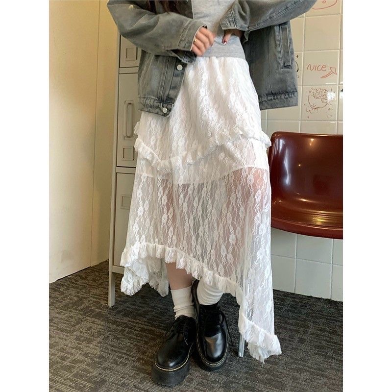 27002仙女蕾絲不規則蓬鬆長裙