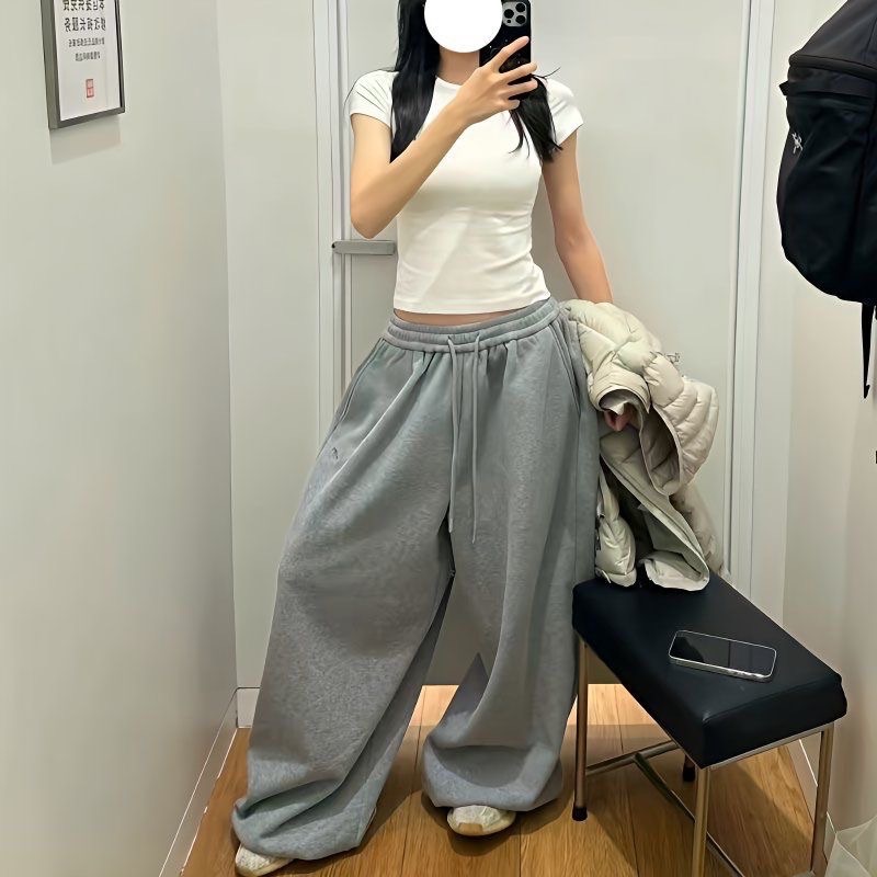 27013美式運動闊腿褲