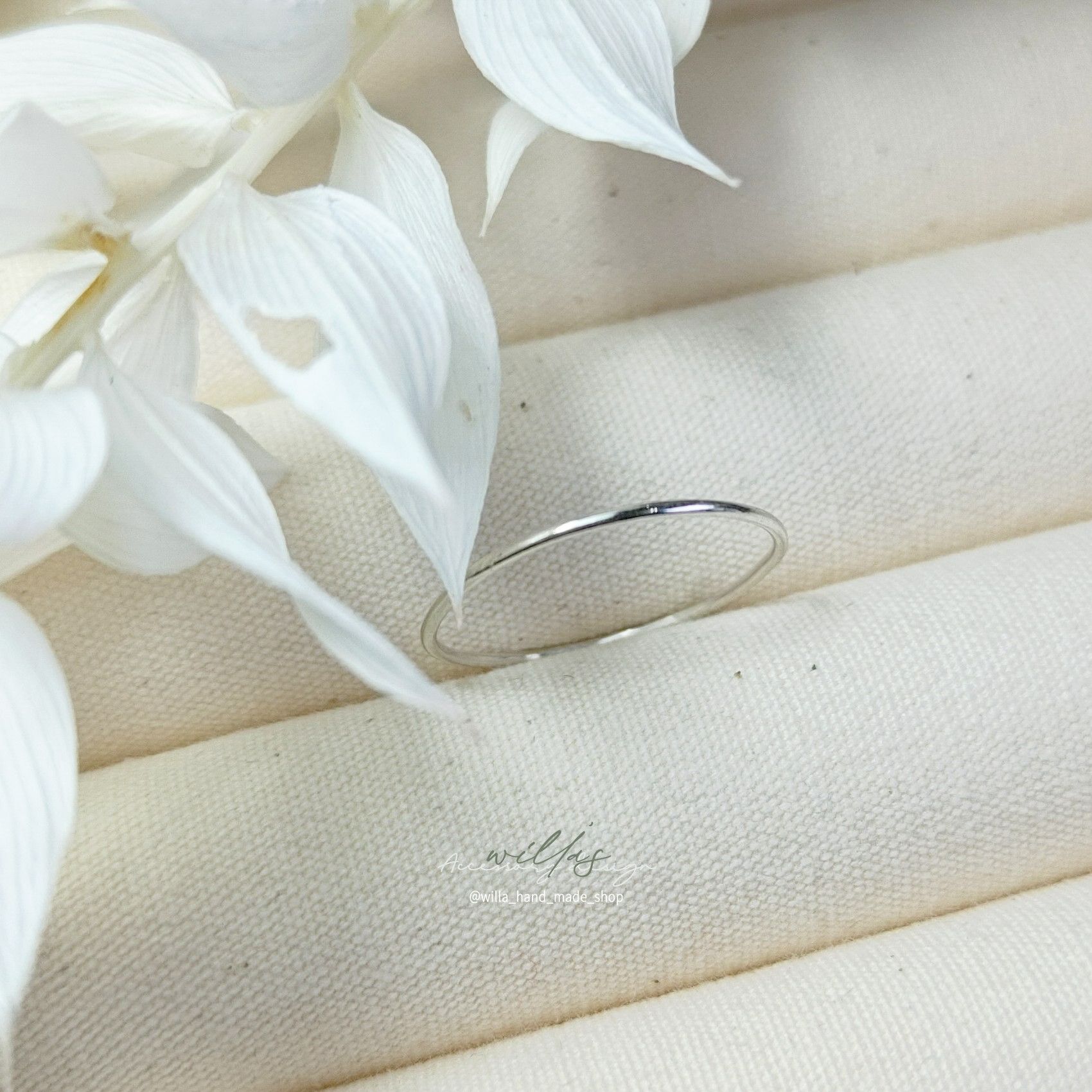 ≡Willa≡ 金工系 0.8mm亮面線戒 925純銀戒指 手作