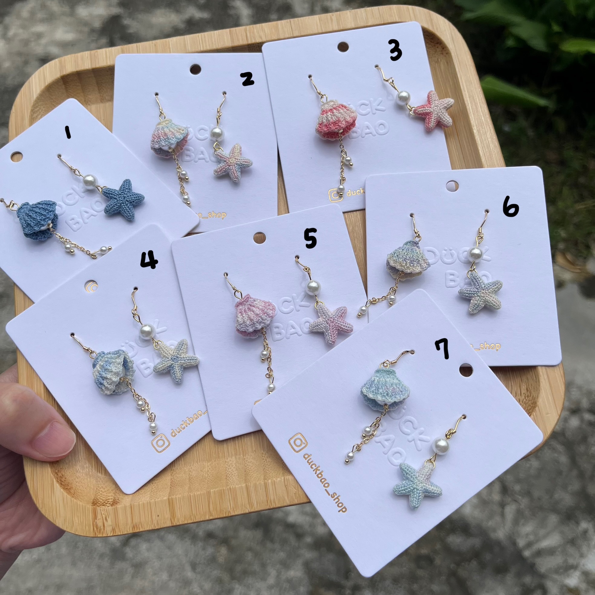 貝殼+海星很適合夏天（可改耳夾）