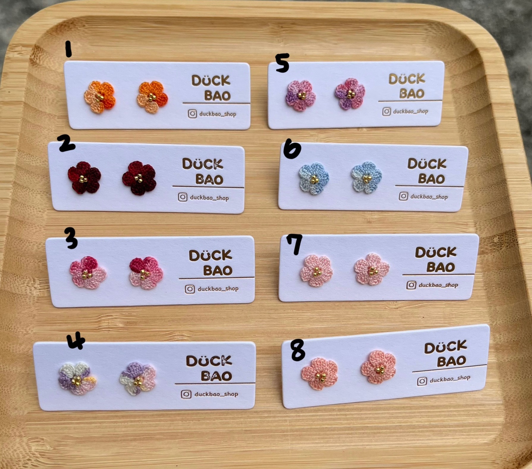 五瓣花耳釘（925鍍金）