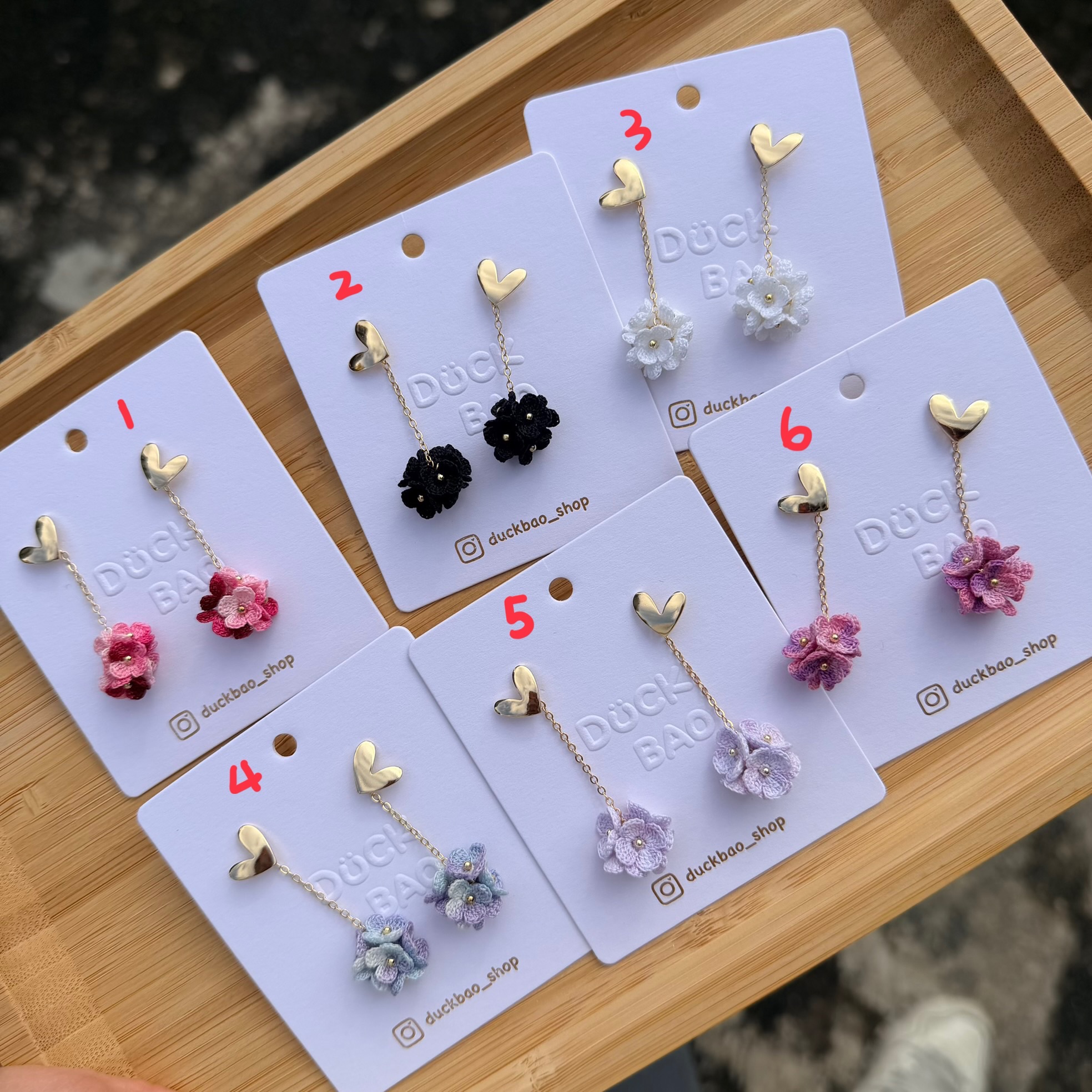 愛心耳釘花花