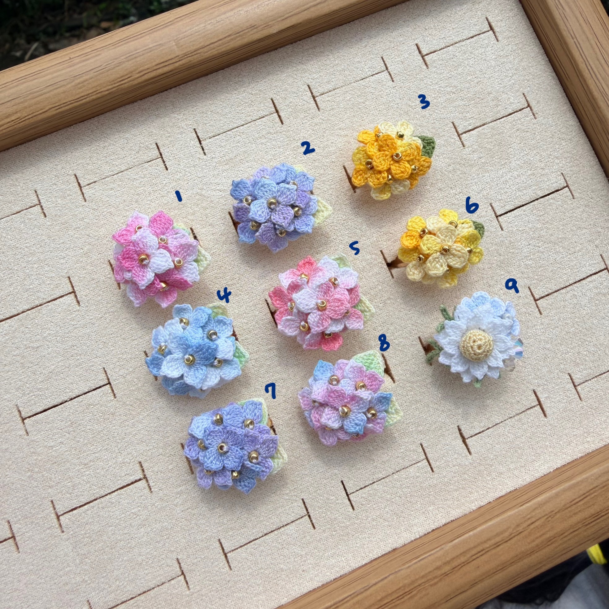 繡球花、桂花、洋甘菊戒指💍