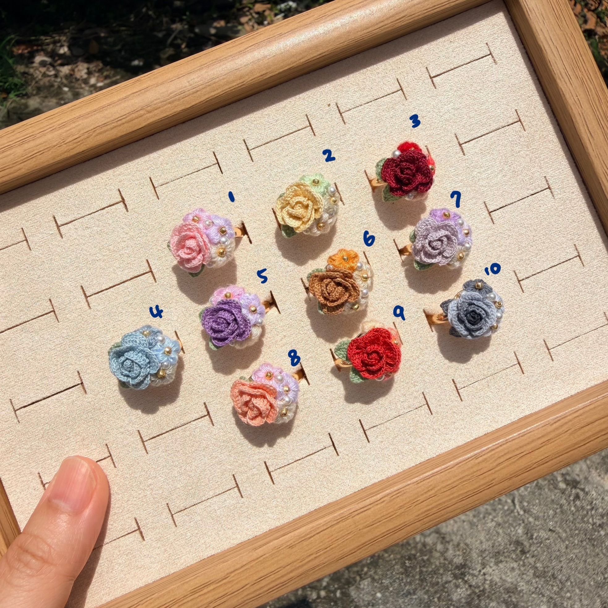 玫瑰+泡芙花戒指💍