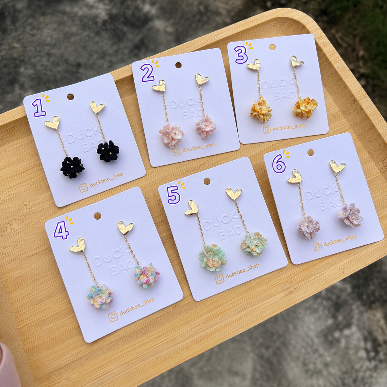 愛心耳釘花花