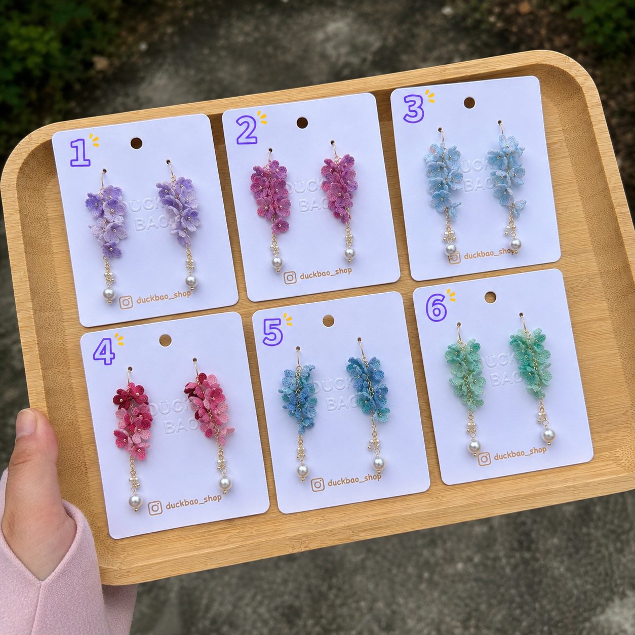 花花珠珠耳鉤❤️
