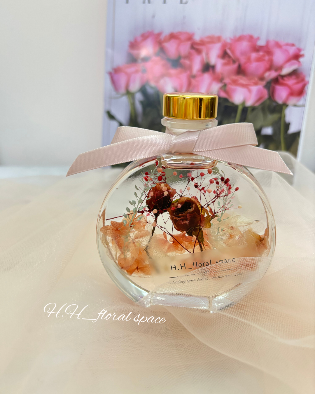 濃情蜜意乾燥玫瑰浮游花