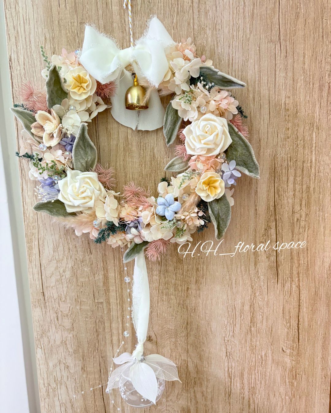 冬日柔光永生花圈