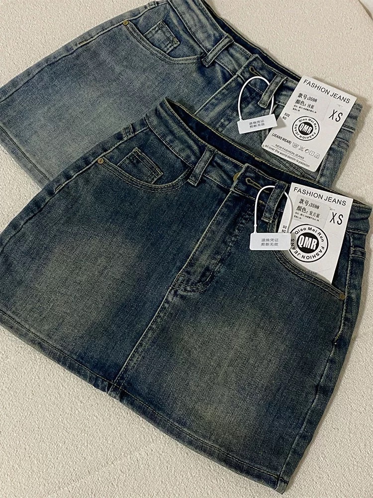 復古｜牛仔A字裙