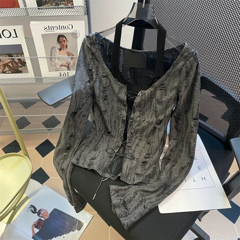 辣妹｜假兩件上衣