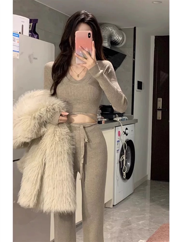 秋冬｜針織套裝（上衣+褲子）