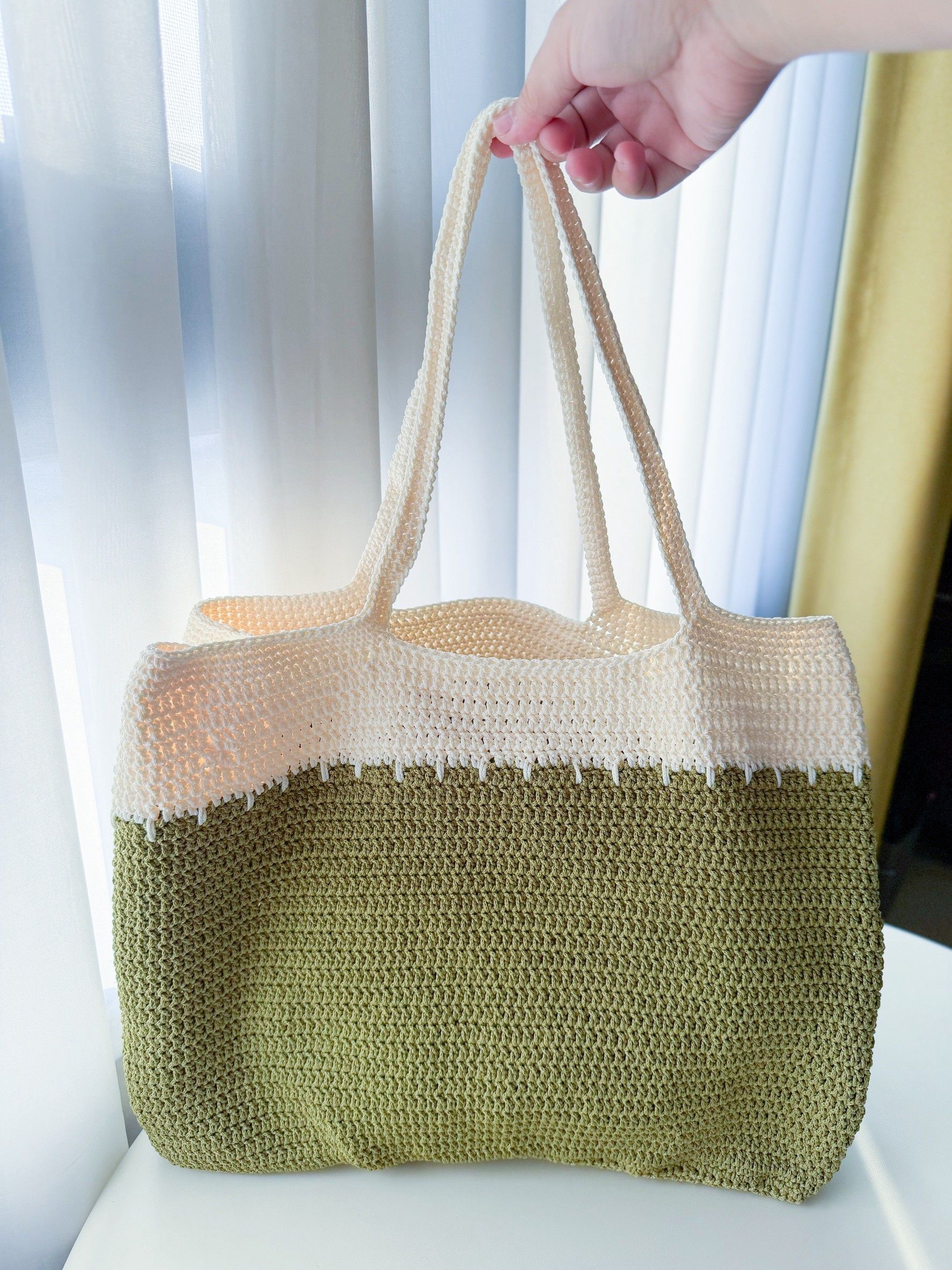 胖柴折扣 抹茶流心托特包 手工編織提袋 編織提袋 毛線提袋 鉤針提袋 鉤針包包 限量一個