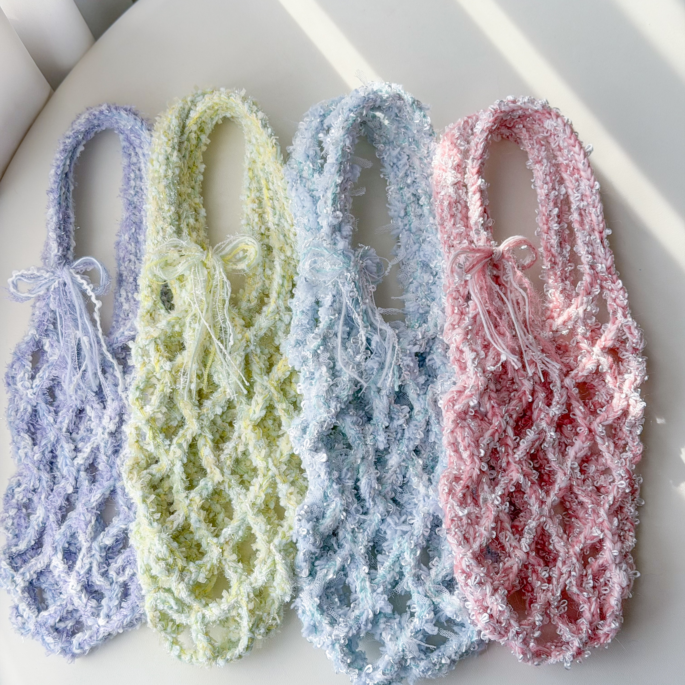 嘉年華 編織飲料提袋 飲料提袋 手工編織 環保提袋 飲料杯套 毛線提袋 冰霸杯提袋