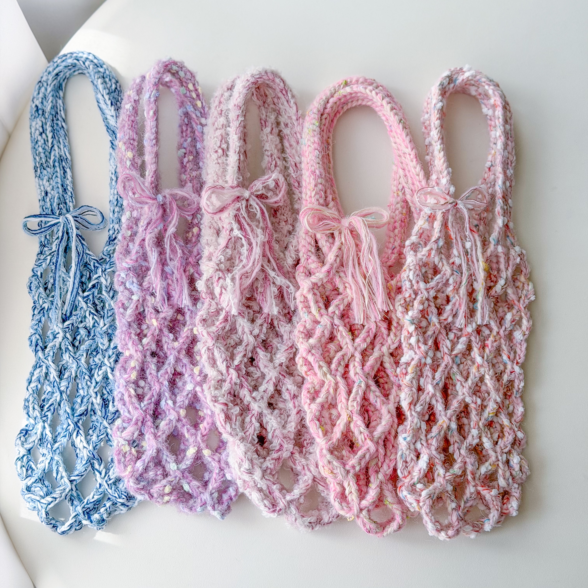 嘉年華 飲料提袋 手工編織 編織飲料提袋 環保提袋 飲料杯套 毛線提袋 冰霸杯提袋