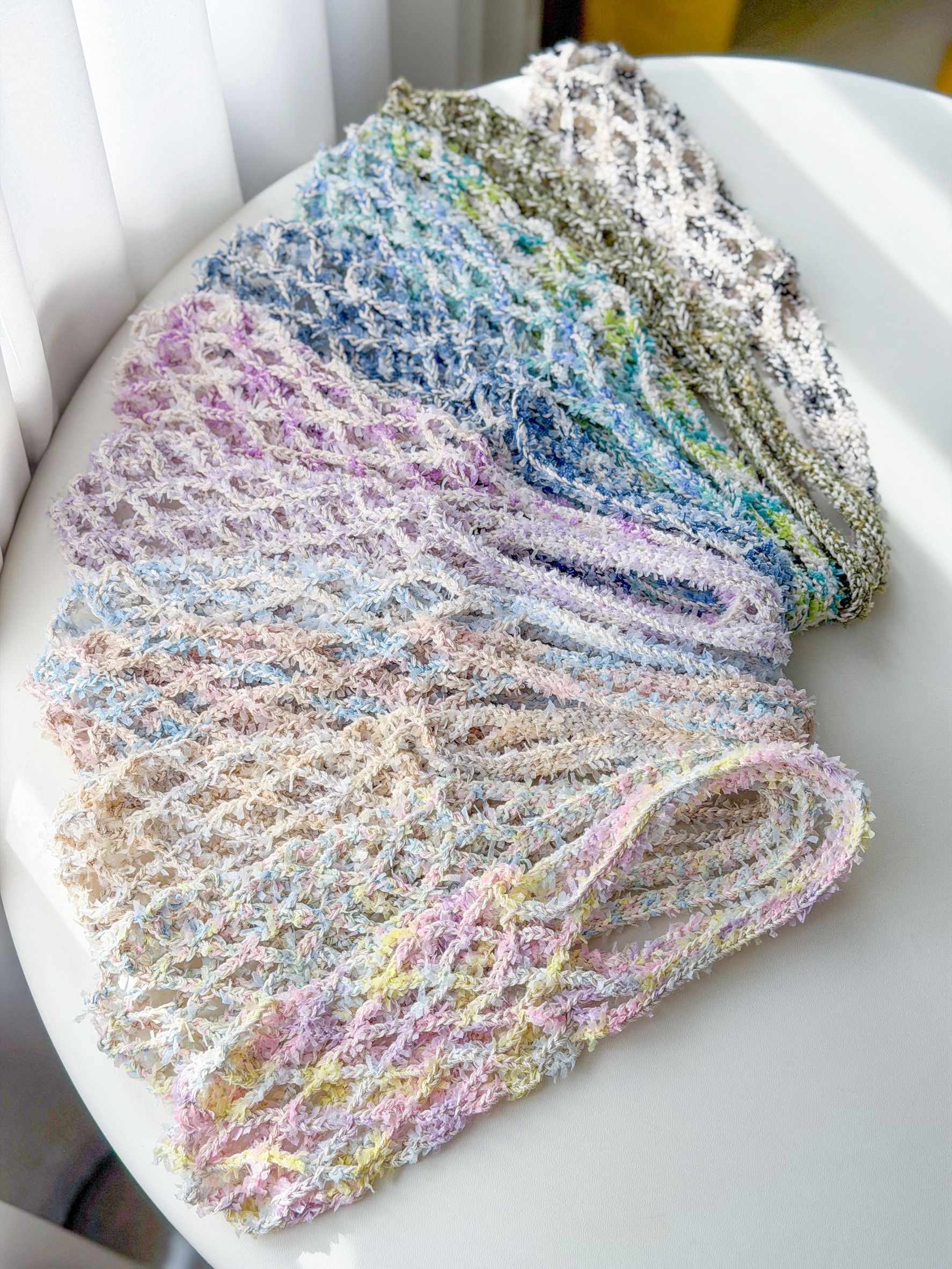 繽紛花瓣 編織飲料提袋 飲料提袋 手工編織 環保提袋 飲料杯套 毛線提袋 冰霸杯提袋