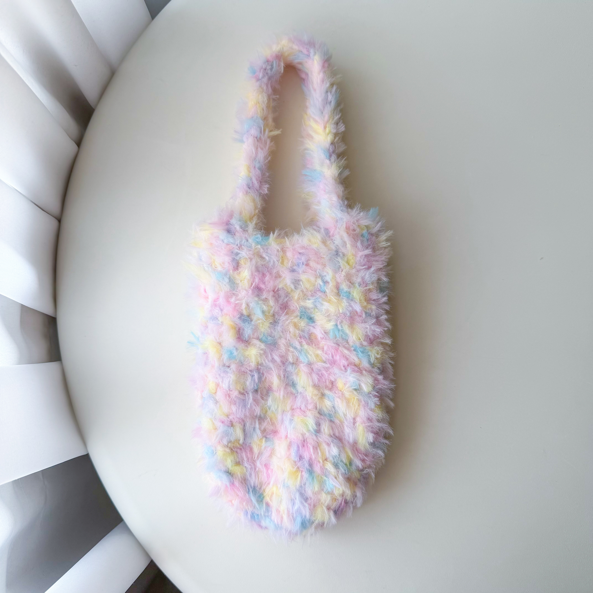 毛絨泰迪 編織飲料提袋 飲料提袋 手工編織 環保提袋 飲料杯套 毛線提袋 冰霸杯提