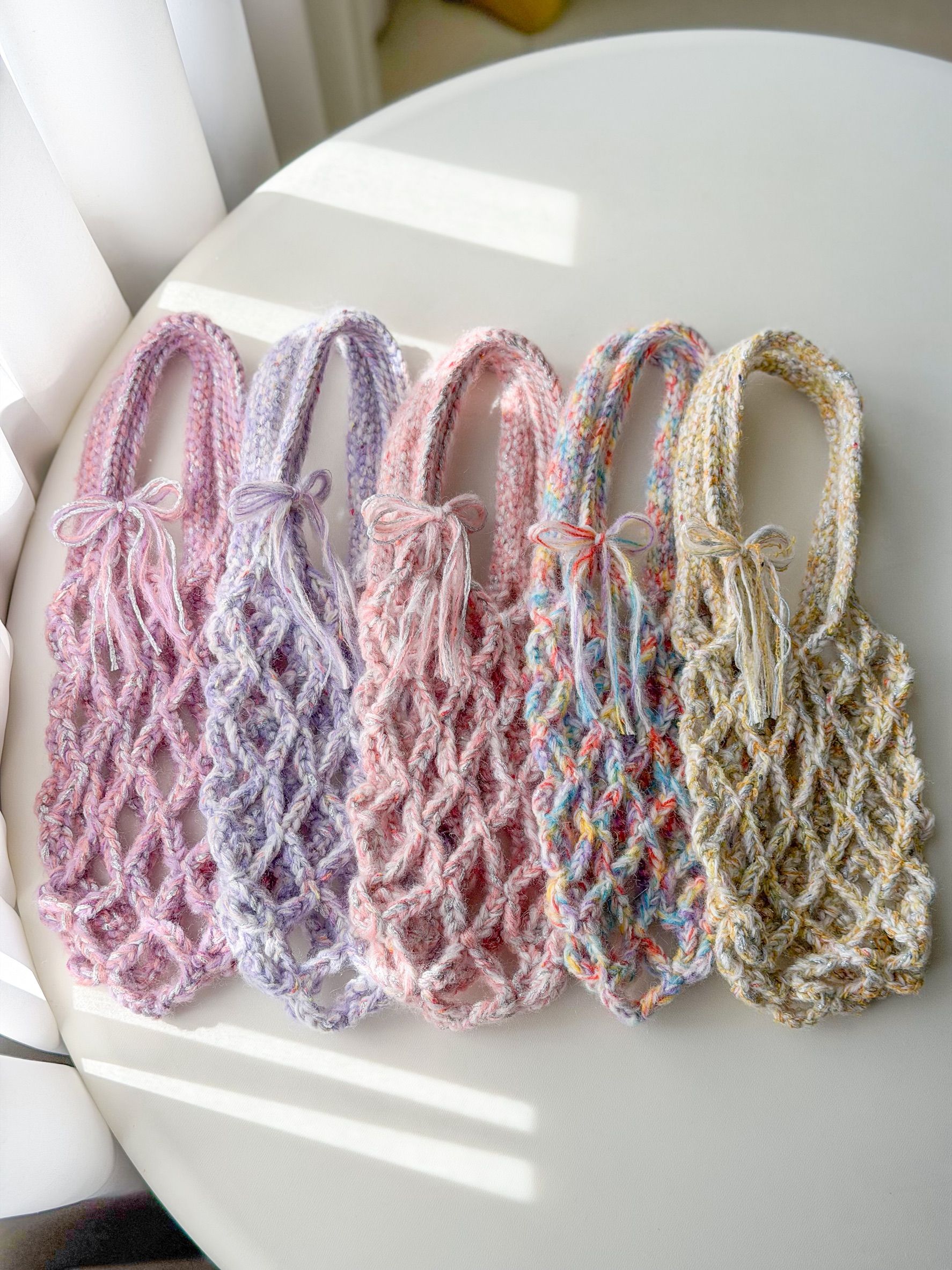 嘉年華 飲料提袋 手工編織 編織飲料提袋 環保提袋 飲料杯套 毛線提袋 冰霸杯提袋