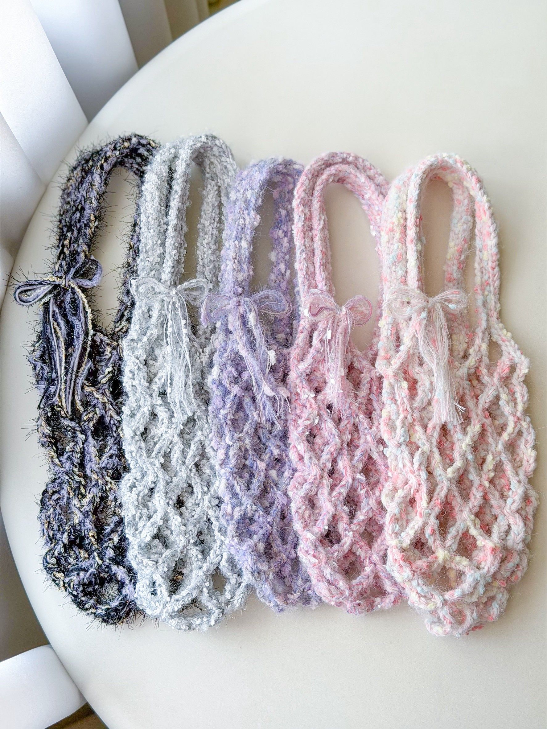 嘉年華 飲料提袋 手工編織 編織飲料提袋 環保提袋 飲料杯套 毛線提袋 冰霸杯提袋