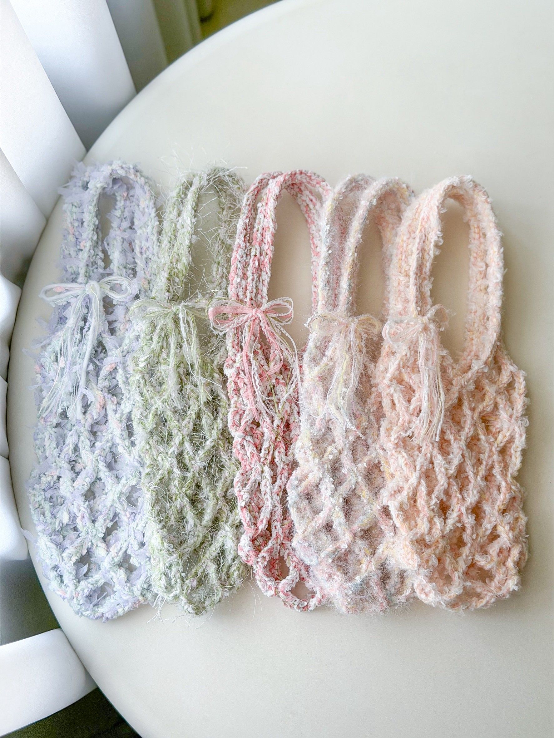 嘉年華 飲料提袋 手工編織 編織飲料提袋 環保提袋 飲料杯套 毛線提袋 冰霸杯提袋