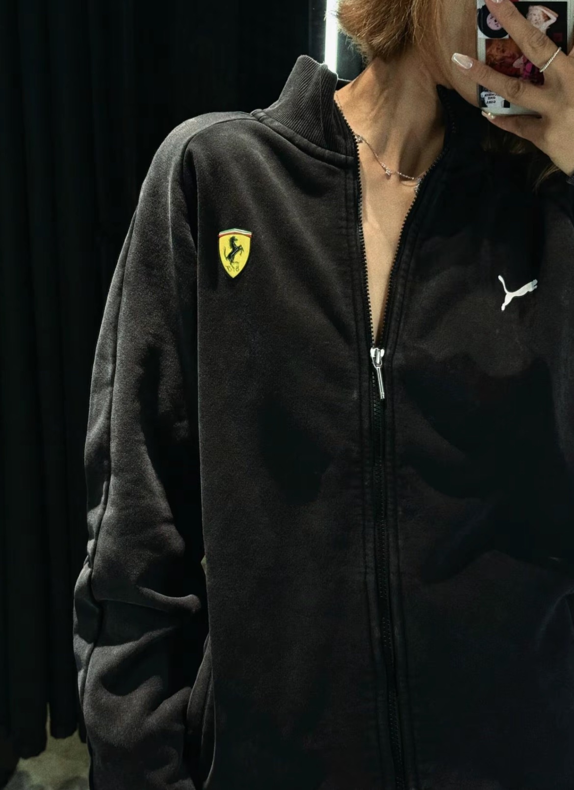 預購 PUMA SCUDERIA FERRARI T7 Motorsport 舒適經典百搭夾克 水洗黑 男款