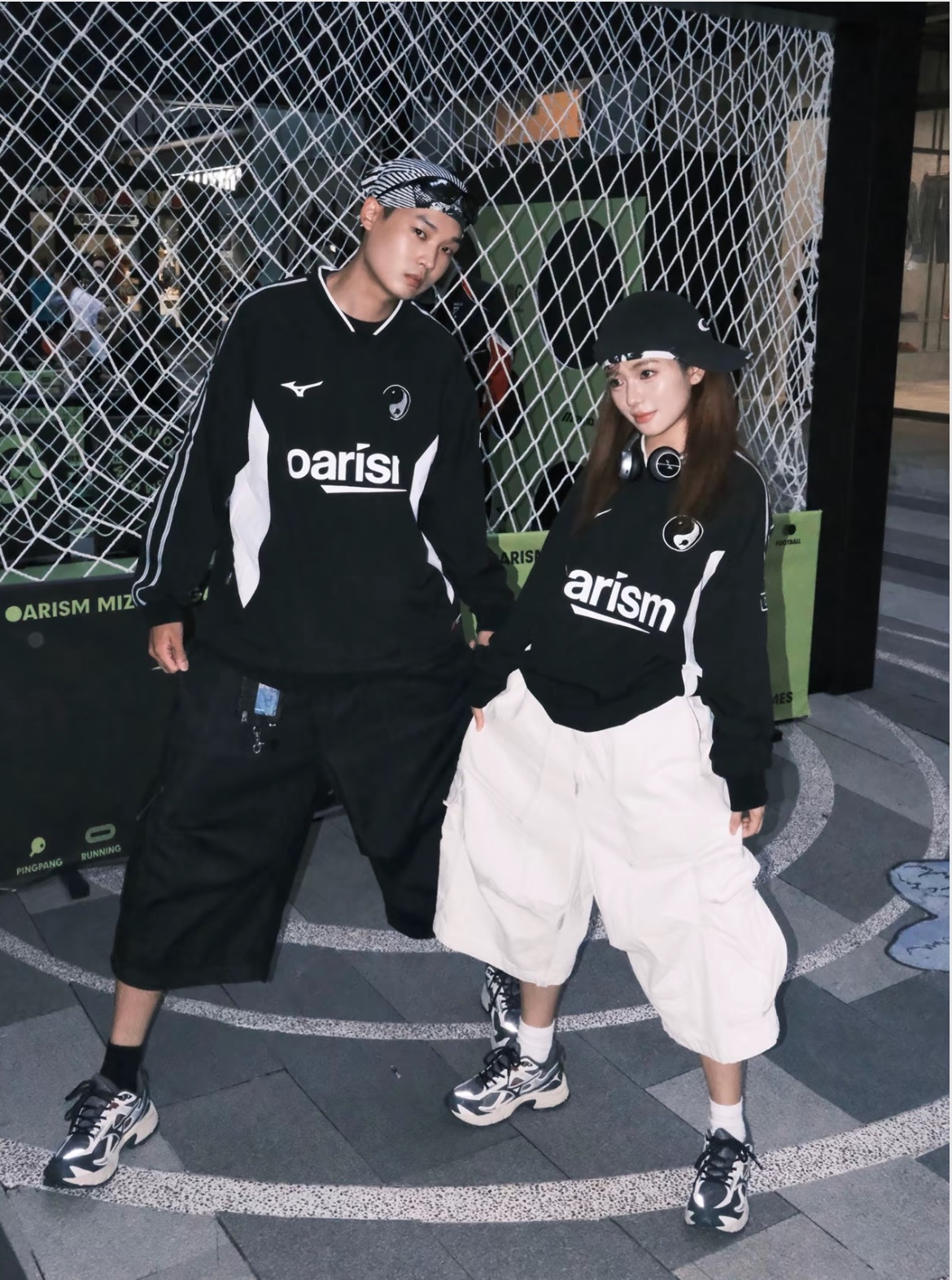 預購 Mizuno x Oarism 寇克船長聯名 速乾字母刺繡拼接 長袖梭織足球衣 男女同款 曜石黑