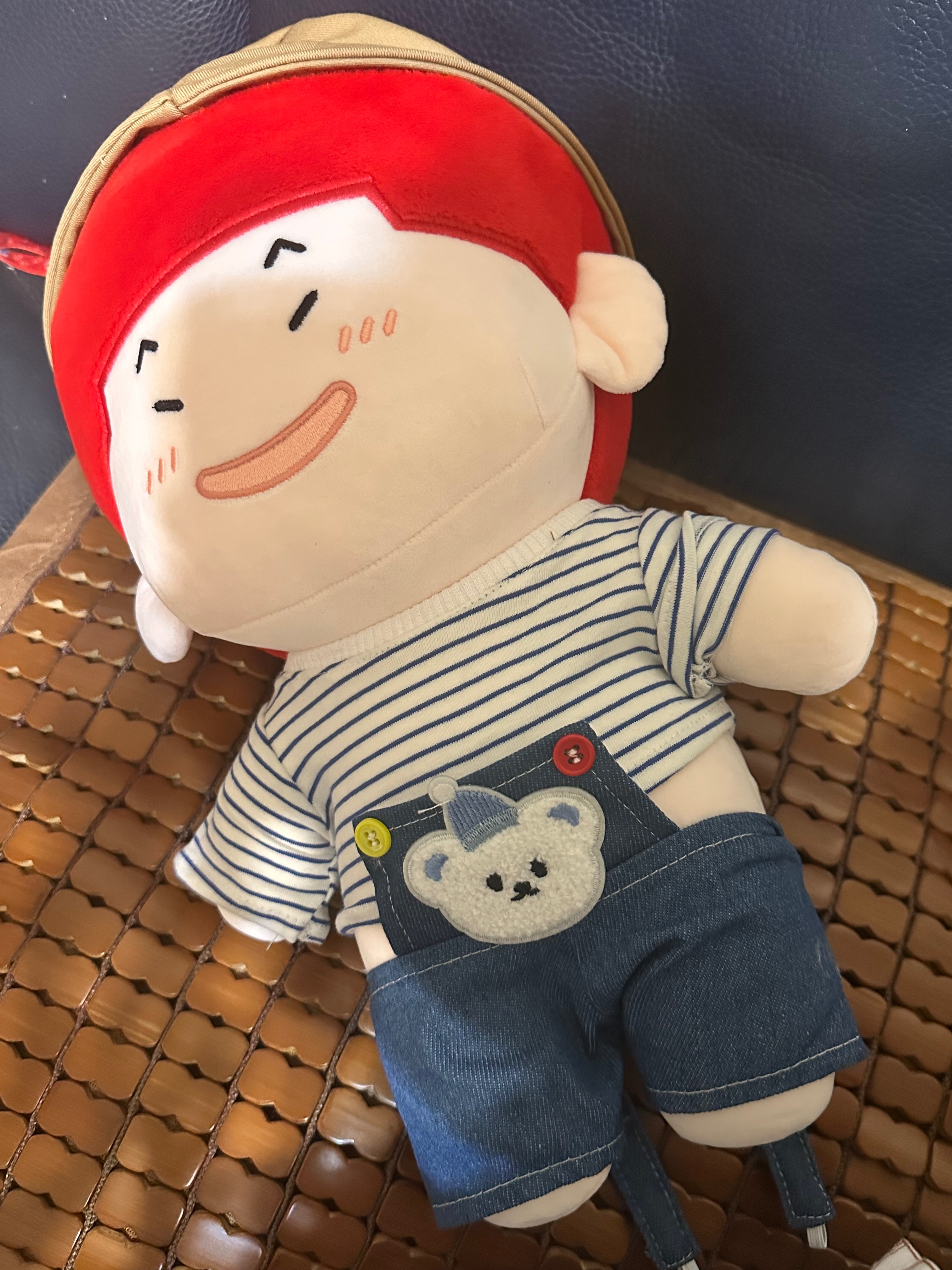 38公分拉布布吊帶褲+帽子