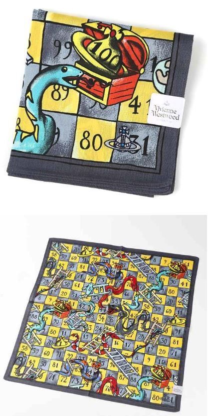 兩條以上免運 VIVIENNE WESTWOOD 日本製純棉 土星塗鴉 手帕 方巾 絲巾