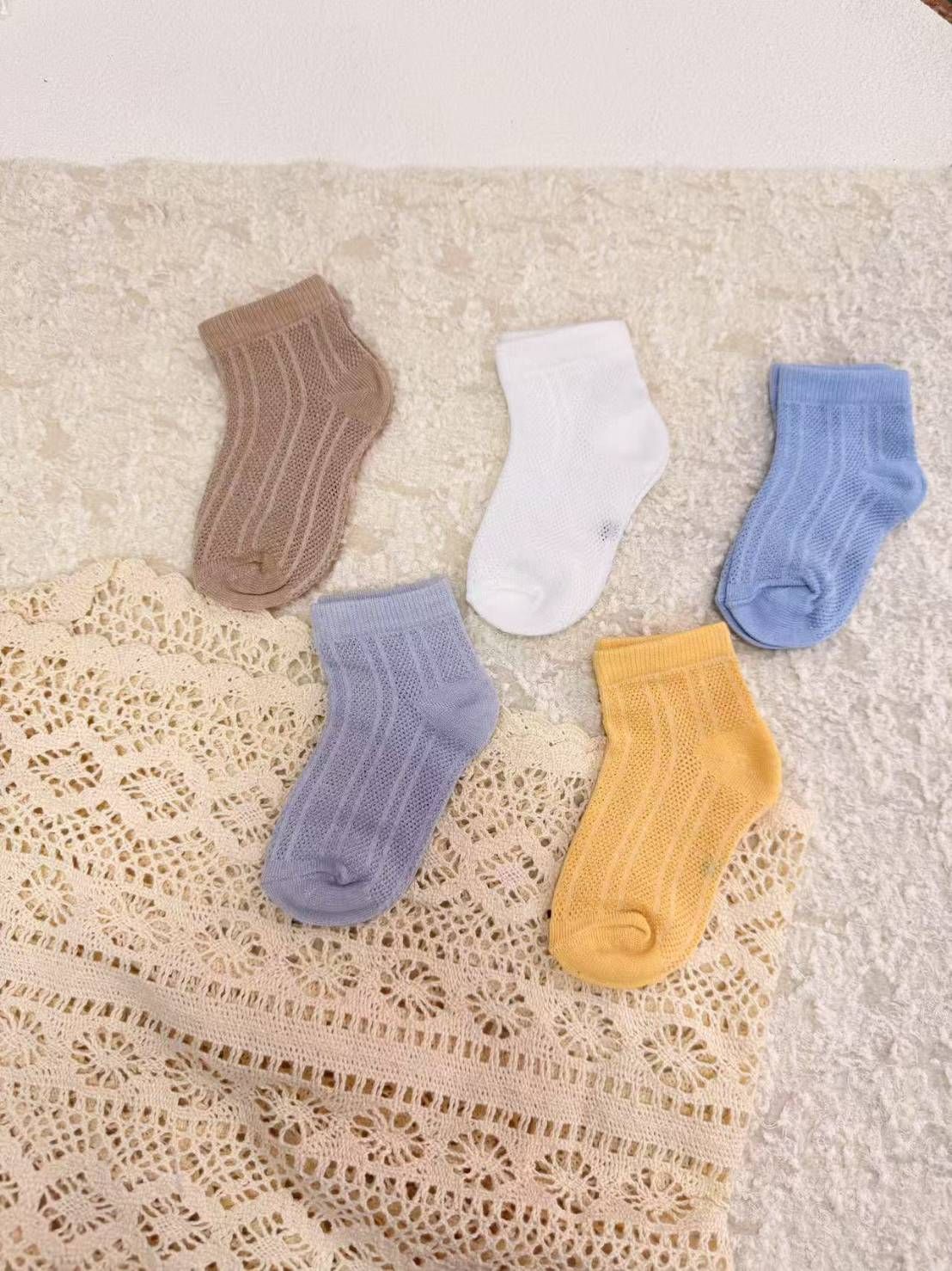 🅟🅤🅕🅕🅢 現貨福利標 🇯🇵 Ⅰ 兒童網眼透氣襪5入（隨機） Ⅰ