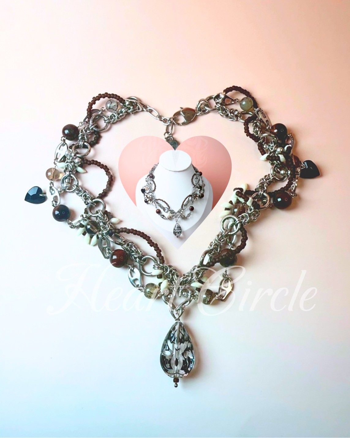 Heart ❣ Circle ♡繡色訊號項鍊♥