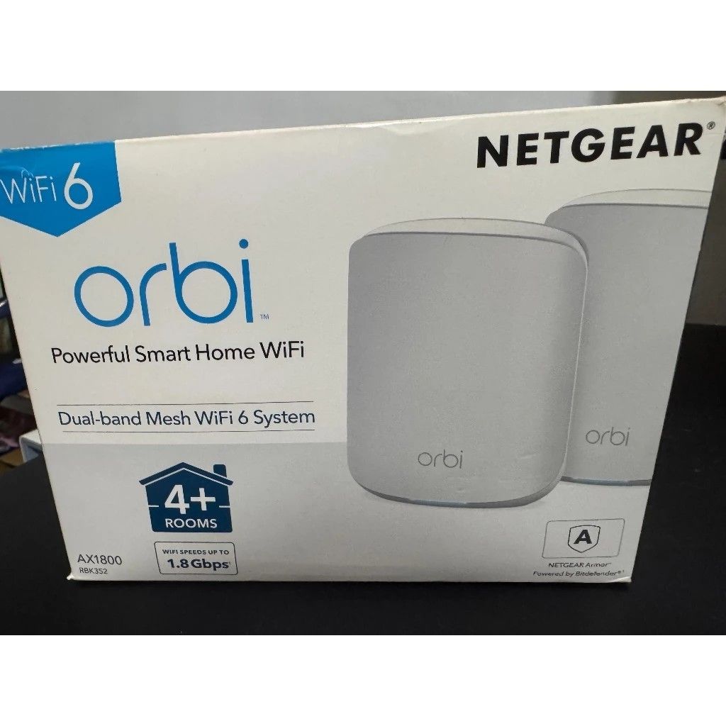 【NETGEAR】Orbi AX1800 RBK352 WiFi 6 Mesh 延伸系統 路由器+衛星 [二手/良品]