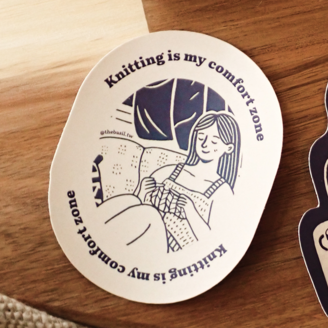 ❰ the Basil ❱ 貼紙組1 - 編織舒適圈＆認真工作認真織 （一組2入）