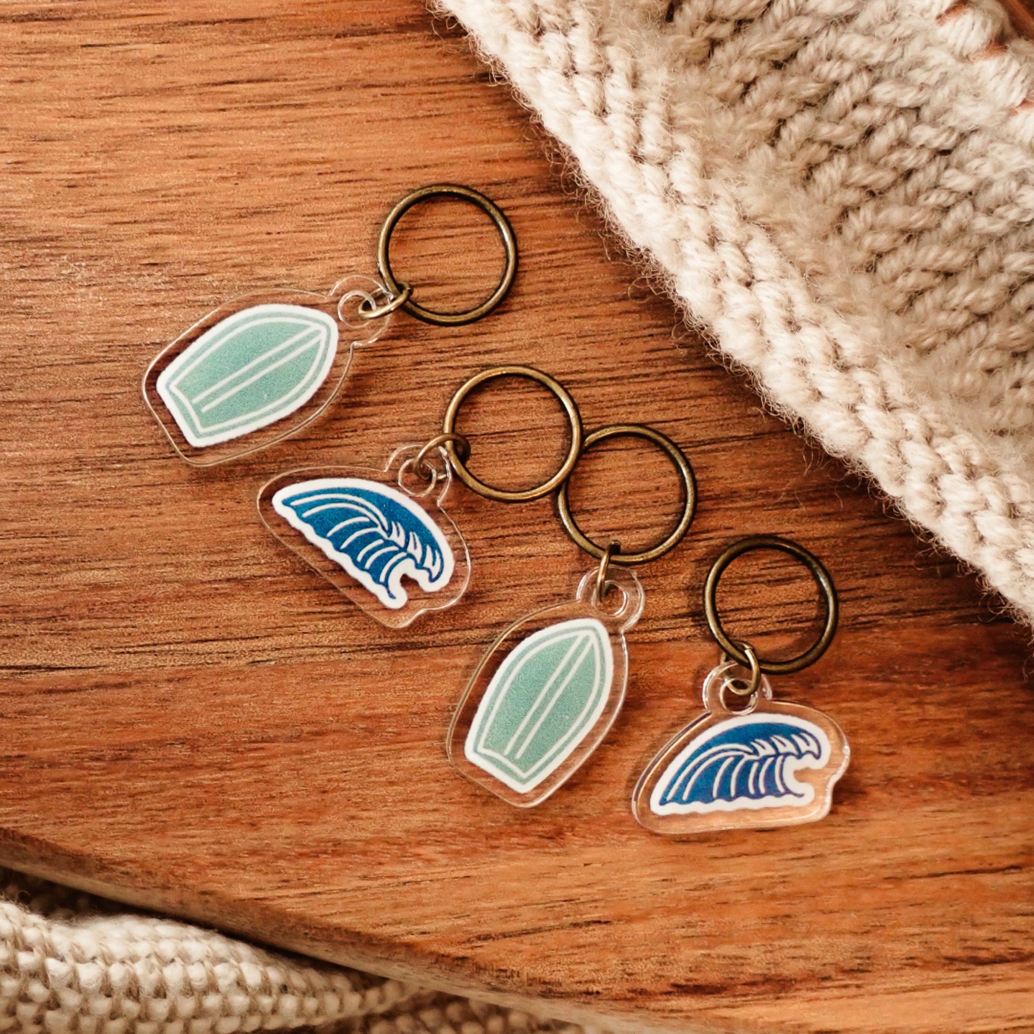 ❰ the Basil ❱ 記號扣 - 今天一起去加州海邊衝浪嗎？（一組4入）